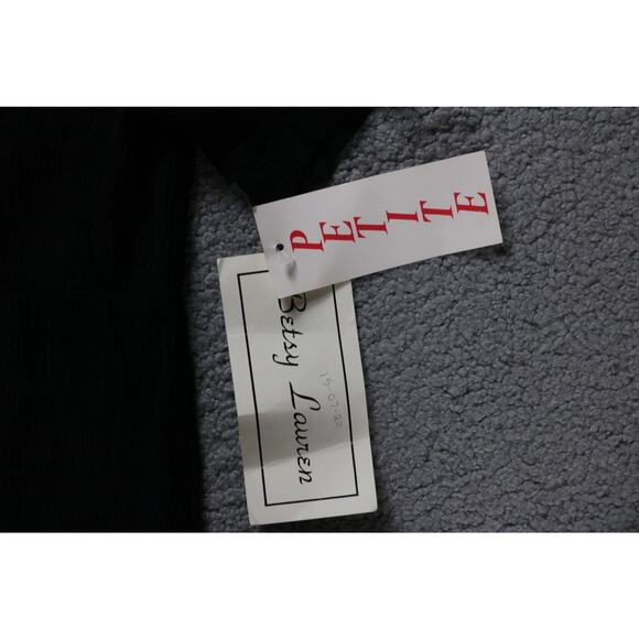 New Best Lauren Dress Maxi Black Crepe Petite 11/12 Gold Button Vintage 90s - Picture 4 of 7